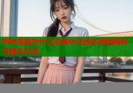 哔咔漫画为什么没有中文版本原因解析与解决方法